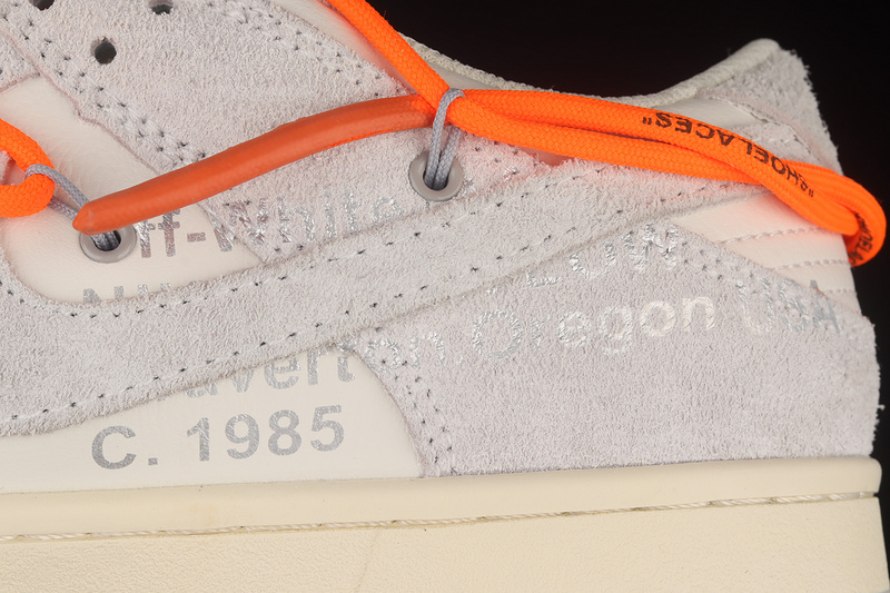 Ow X Sb Dunk Low Lot 11 Of 50 Sail/Neutral Grey/Orange 23