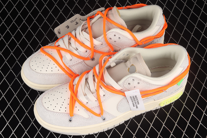 Ow X Sb Dunk Low Lot 11 Of 50 Sail/Neutral Grey/Orange 25