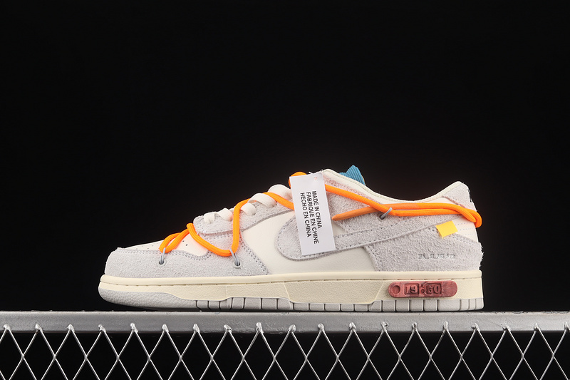 Ow X Sb Dunk Low Lot 19 Of 50 Sail/Neutral Grey/Orange Pulse 13