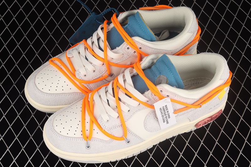 Ow X Sb Dunk Low Lot 19 Of 50 Sail/Neutral Grey/Orange Pulse 31