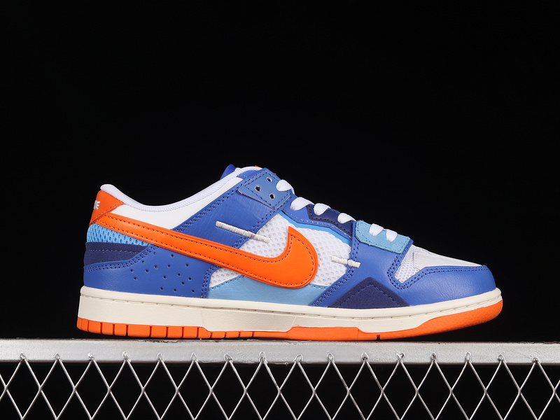 Dunk Low Scrap White/Safety Orange/Medium Blue/Deep Royal Blue 3