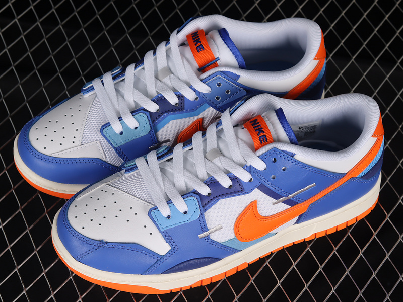 Dunk Low Scrap White/Safety Orange/Medium Blue/Deep Royal Blue 15