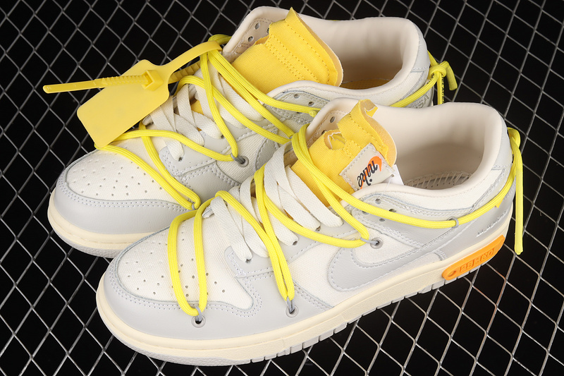 Ow X Sb Dunk Low Lot 29 Of 50 Neutral Grey/Opti Yellow 25