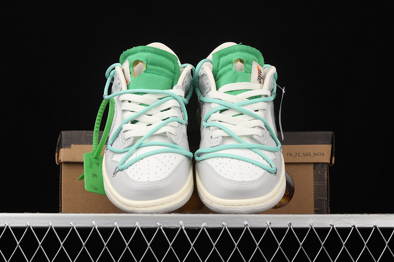 Ow X Sb Dunk Low Lot 07 Of 50 Sail/Neutral Grey/Vapor Green 13