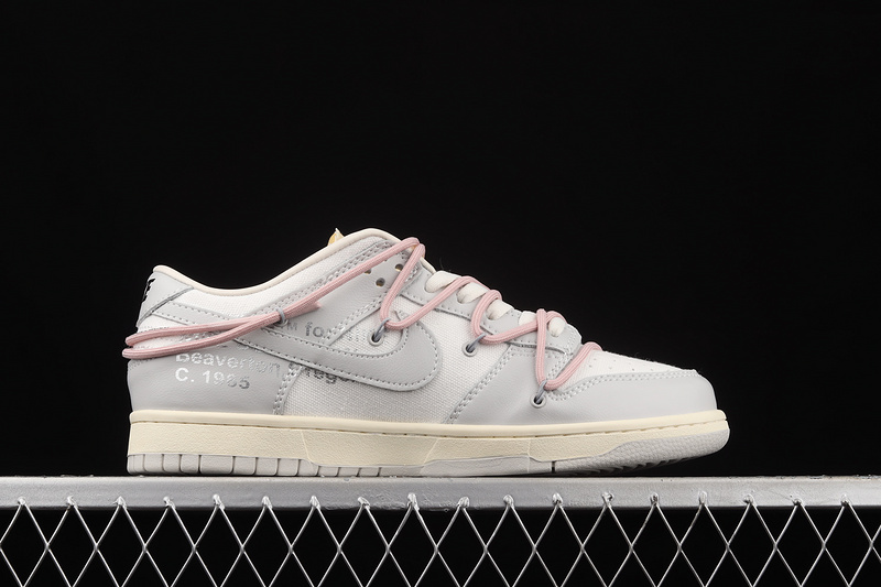 Ow X Sb Dunk Low Lot 09 Of 50 Sail/Neutral Grey/Pink-Yellow 13