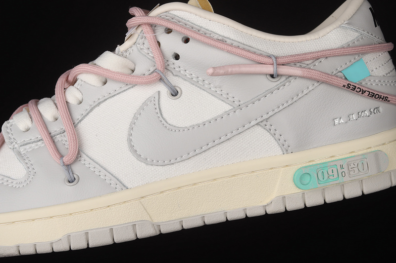 Ow X Sb Dunk Low Lot 09 Of 50 Sail/Neutral Grey/Pink-Yellow 17