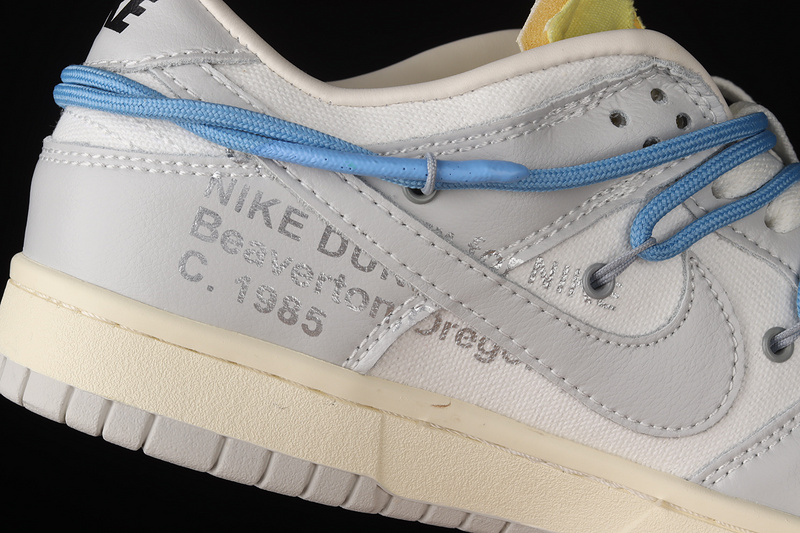 Ow X Sb Dunk Low White/Light Grey/Blue 11