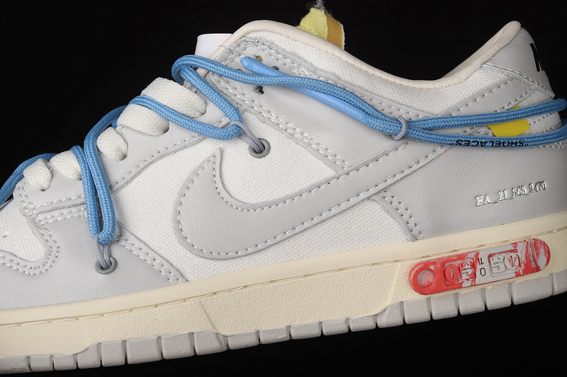 Ow X Sb Dunk Low White/Light Grey/Blue 15