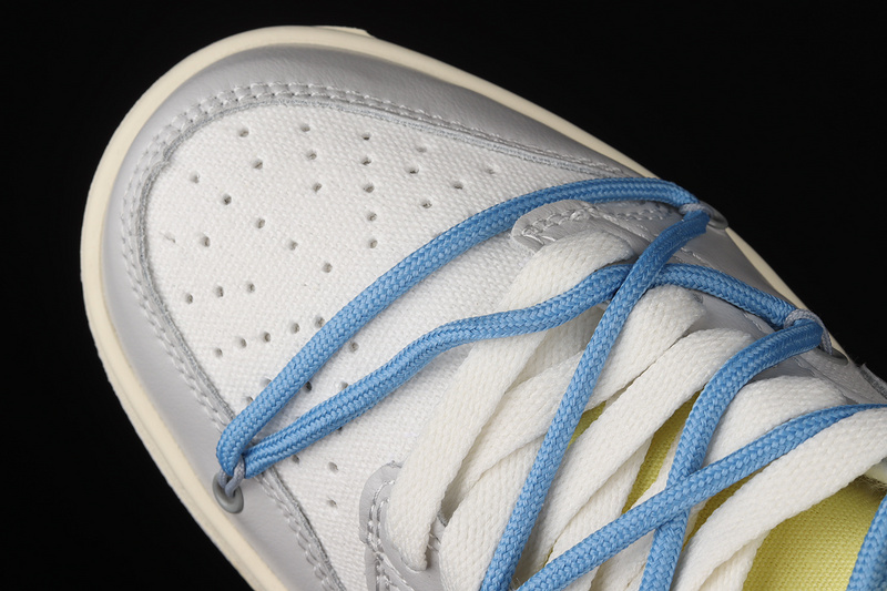 Ow X Sb Dunk Low White/Light Grey/Blue 19