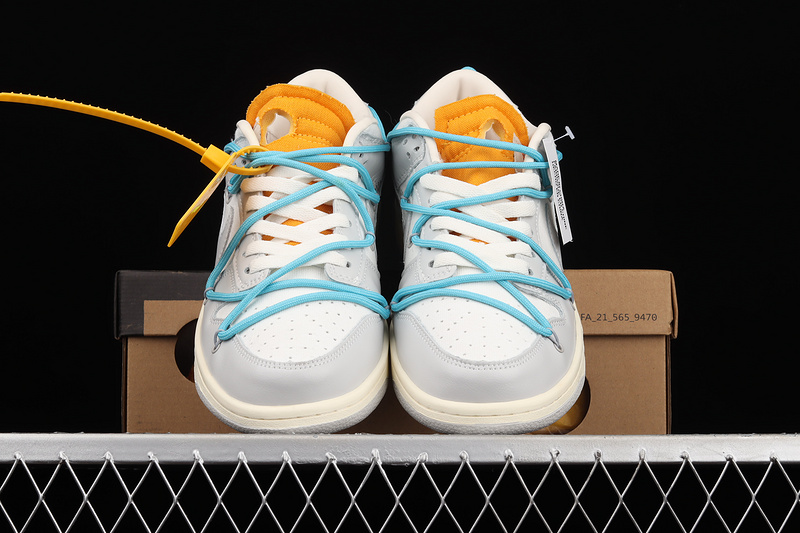 Ow X Sb Dunk Low Light Grey/Blue/White 29