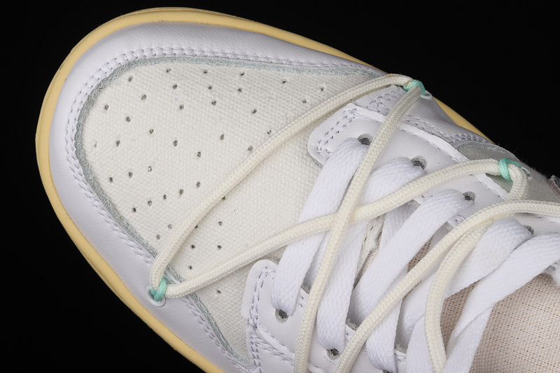 Ow X Sb Dunk Low Lot 01 Of 50 White/Metallic Silver/Butter 5