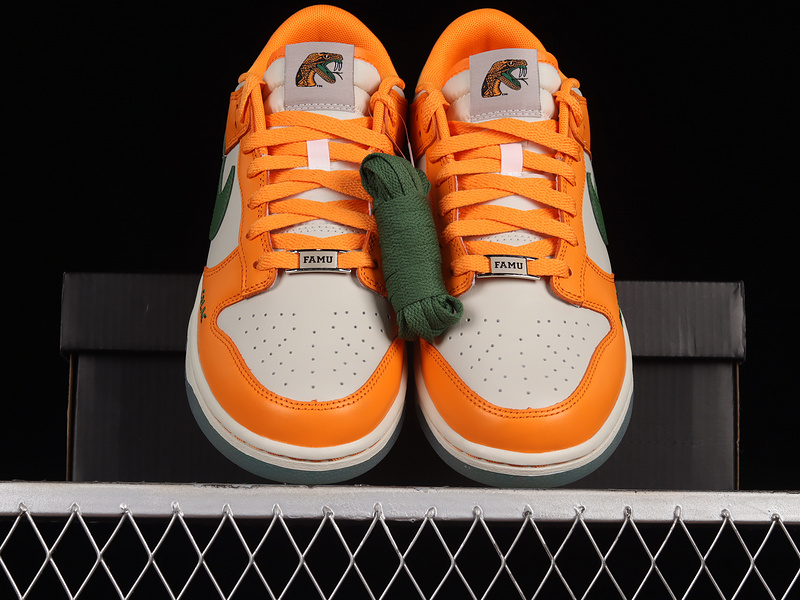 Florida A&M University Sb Dunk Low Orange Horizon/Fortress Green 5