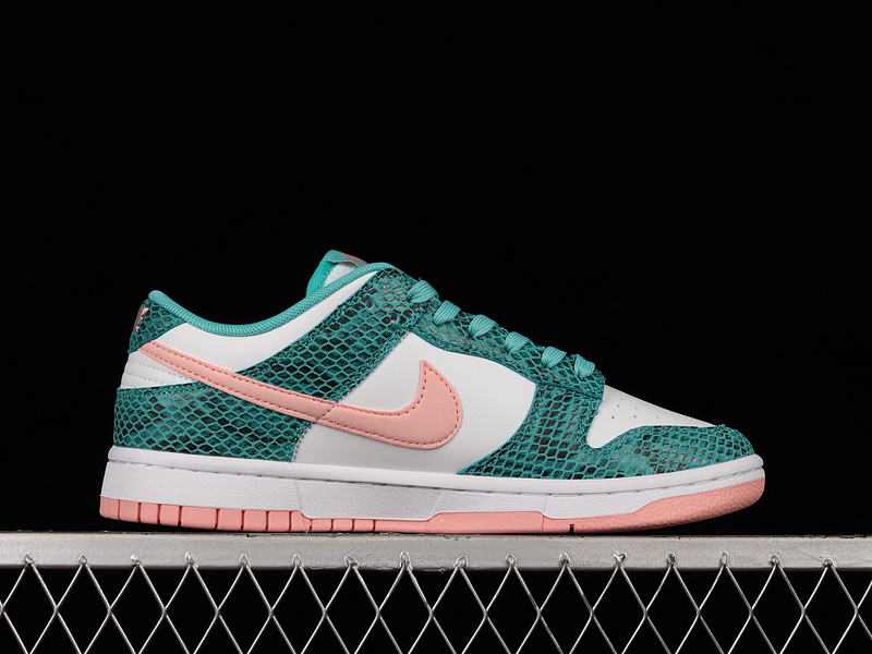 Dunk Low 'Washed Teal Snakeskin'white//Bleached Coral/Black 23