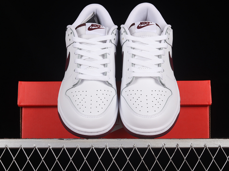 Dunk Low White/Night Maroon/White 15