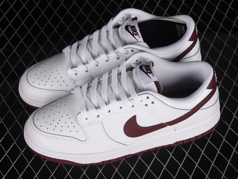 Dunk Low White/Night Maroon/White 25