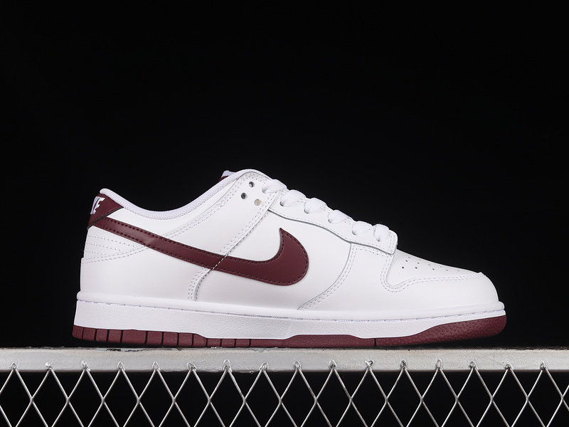 Dunk Low White/Night Maroon/White 27