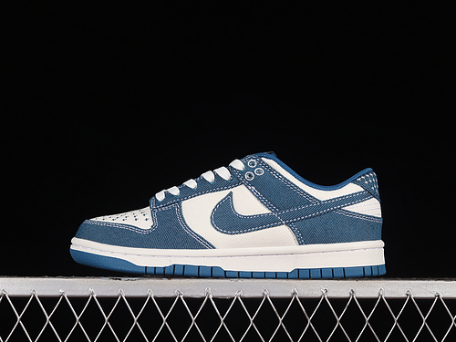 Dunk Low Se Sashiko Summit White/Summit White/Industrial Blue 3