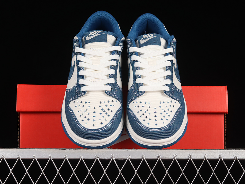 Dunk Low Se Sashiko Summit White/Summit White/Industrial Blue 5