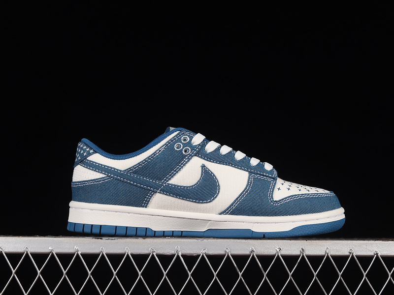 Dunk Low Se Sashiko Summit White/Summit White/Industrial Blue 7