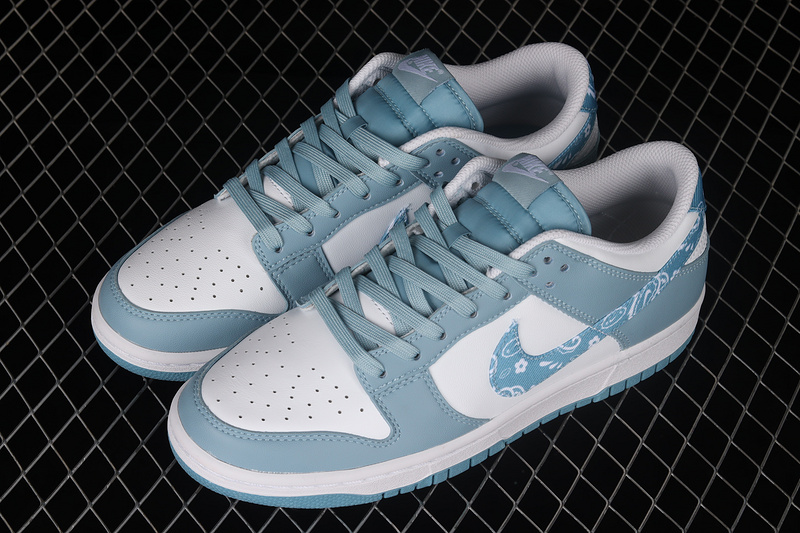 Sb Dunk Low Blue Paisley White/White/Blue 9