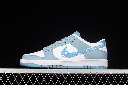 Sb Dunk Low Blue Paisley White/White/Blue 21