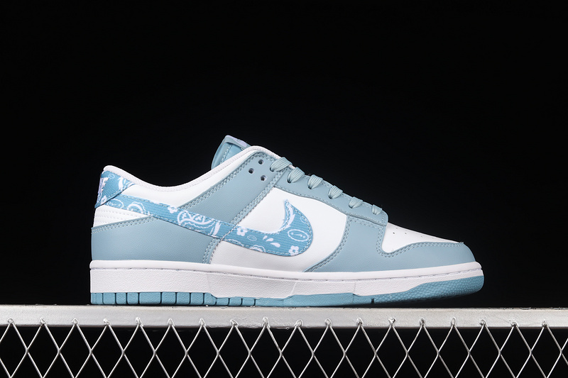 Sb Dunk Low Blue Paisley White/White/Blue 23