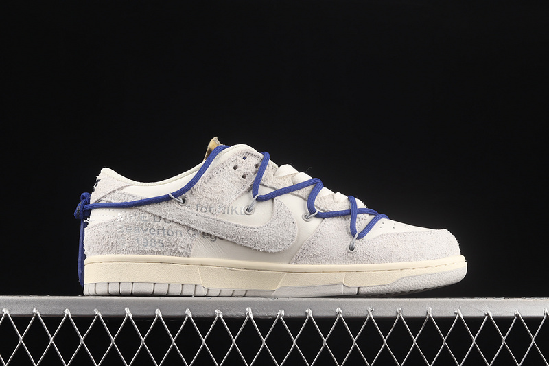 Ow X Sb Dunk Low Lot 32 Of 50 Sail/Neutral Grey/Racer Blue 25