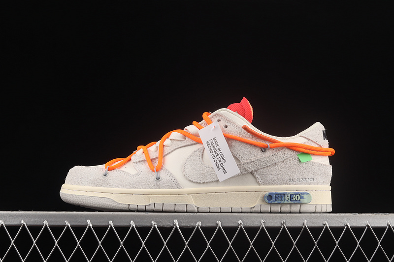 Ow X Sb Dunk Low Lot 31 Of 50 Sail/Neutral Grey/Total Orange 13