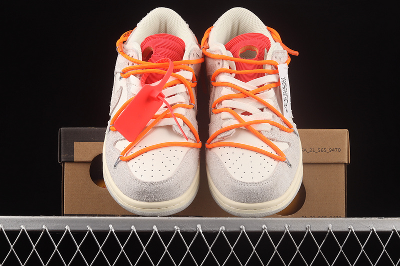 Ow X Sb Dunk Low Lot 31 Of 50 Sail/Neutral Grey/Total Orange 21