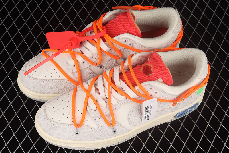 Ow X Sb Dunk Low Lot 31 Of 50 Sail/Neutral Grey/Total Orange 25