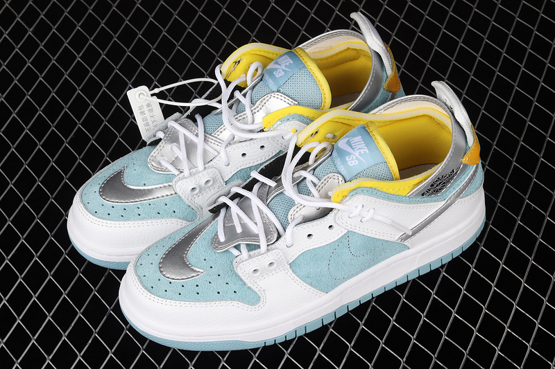 Sb Dunk Low Light Blue/White/Yellow-Red 5