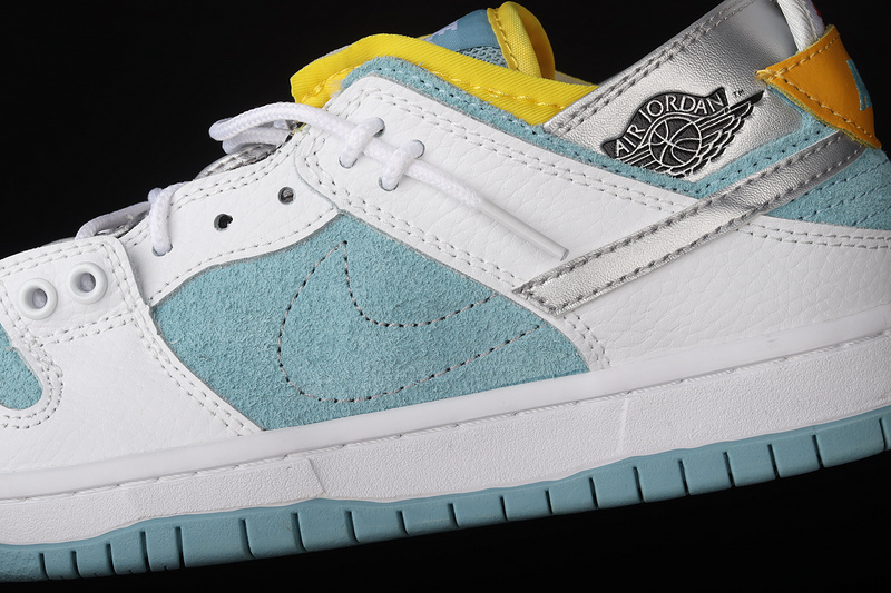 Sb Dunk Low Light Blue/White/Yellow-Red 13