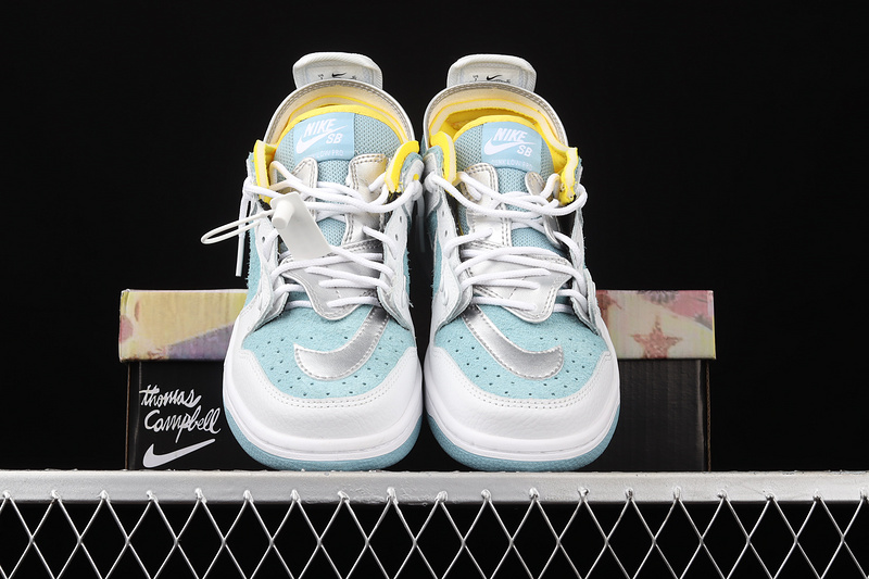 Sb Dunk Low Light Blue/White/Yellow-Red 23