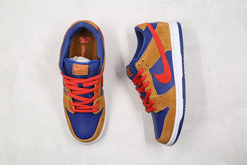 Dunk Low Sb Wheat/Light Fusion Red/Dark Blue 3