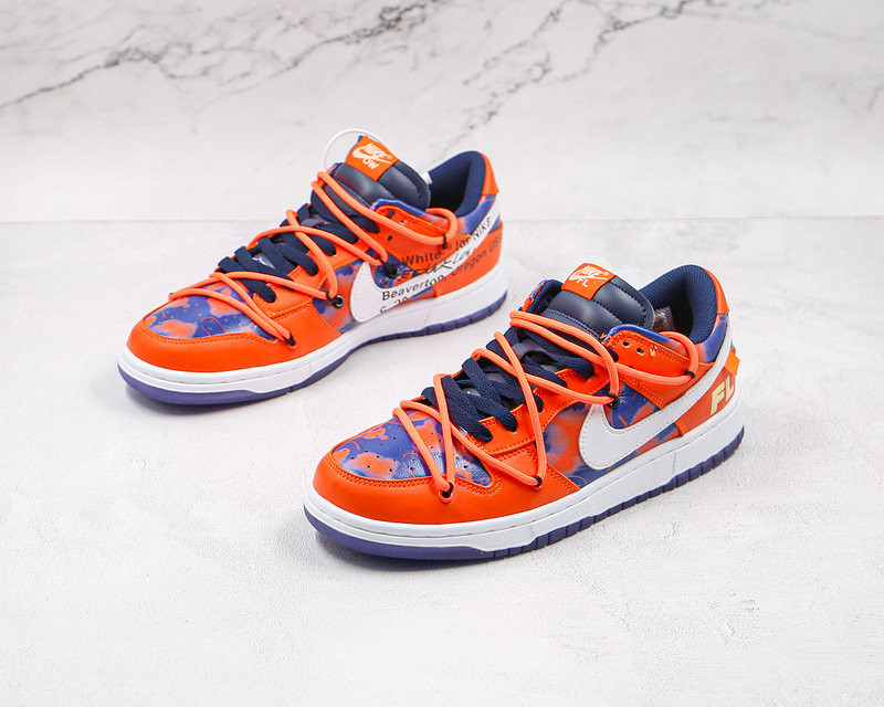 Ow X Sb Dunk Low X Fl Orange/Navy Blue-White 5