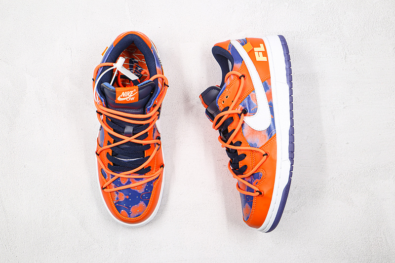 Ow X Sb Dunk Low X Fl Orange/Navy Blue-White 9