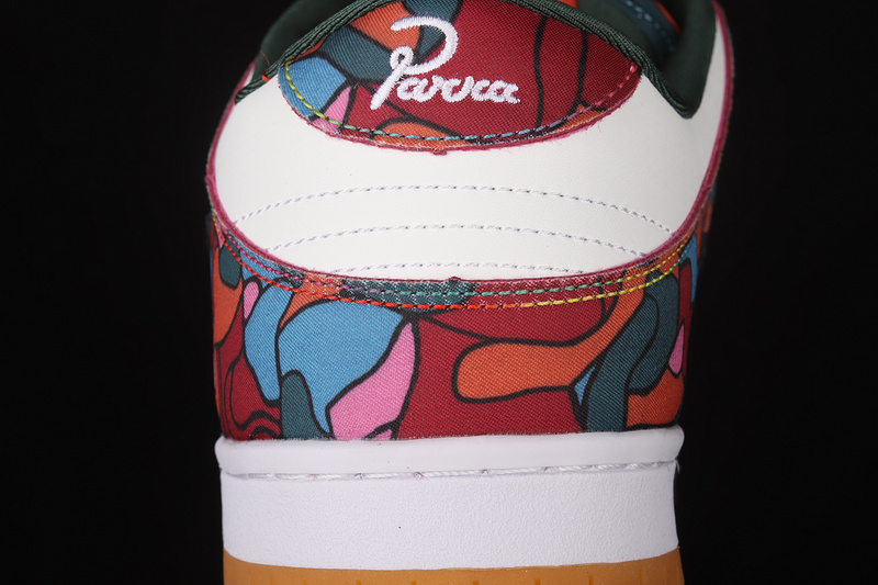 Parra X Dunk Low Pro Sb Abstract Art Fire Pink/Gym Red/Mocha/White/Royal Blue 13