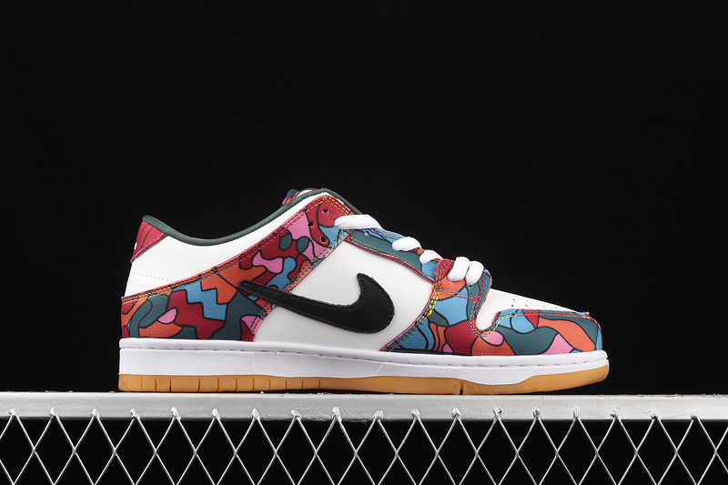 Parra X Dunk Low Pro Sb Abstract Art Fire Pink/Gym Red/Mocha/White/Royal Blue 19