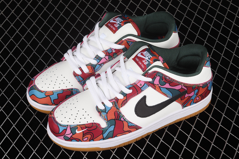 Parra X Dunk Low Pro Sb Abstract Art Fire Pink/Gym Red/Mocha/White/Royal Blue 27