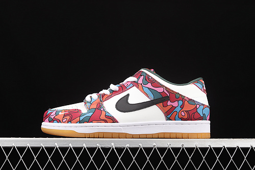 Parra X Dunk Low Pro Sb Abstract Art Fire Pink/Gym Red/Mocha/White/Royal Blue 29