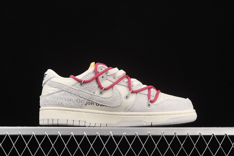 Ow X Sb Dunk Low Lot 35 Of 50 Sail/Neutral Grey/Red 15