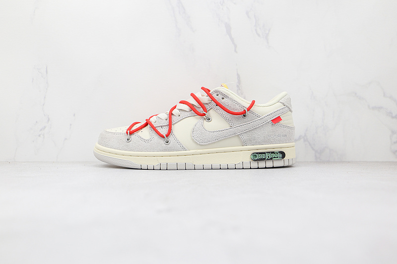 Ow X Sb Dunk Low Lot 33 Of 50 Sail/Neutral Grey/Chile Red 3