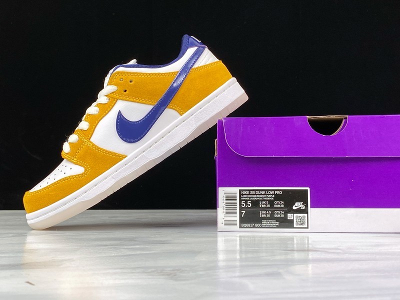 Sb Dunk Low White/Regency Purple-Laser Orange 3