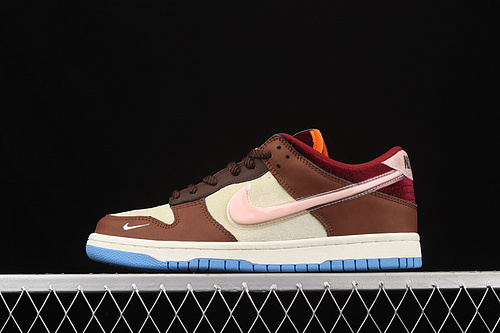 Social Status X Sb Dunk Mid Chocolate Milk Canvas/Mid Soft Pink/Burnt Brown 15