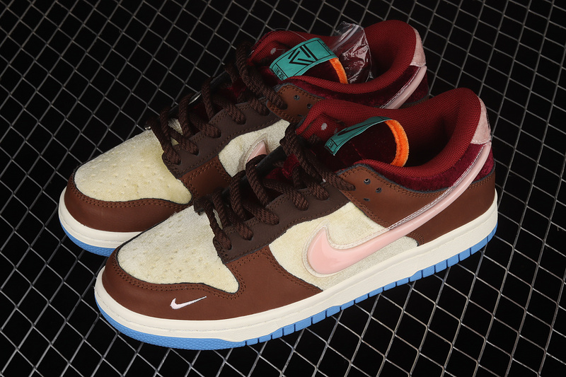 Social Status X Sb Dunk Mid Chocolate Milk Canvas/Mid Soft Pink/Burnt Brown 19