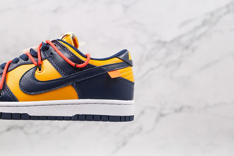 Ow X Sb Dunk Low University Gold/White/Midnight Navy 3