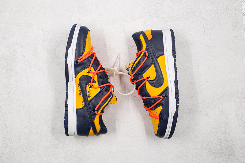 Ow X Sb Dunk Low University Gold/White/Midnight Navy 5