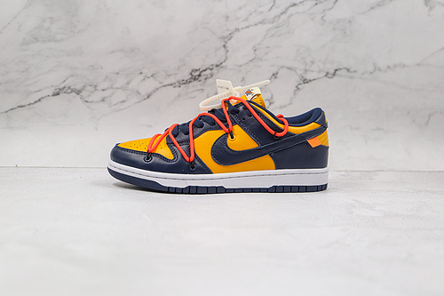 Ow X Sb Dunk Low University Gold/White/Midnight Navy 11