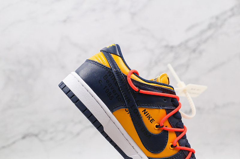 Ow X Sb Dunk Low University Gold/White/Midnight Navy 13