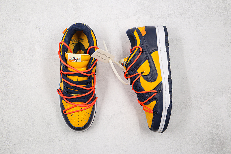 Ow X Sb Dunk Low University Gold/White/Midnight Navy 15